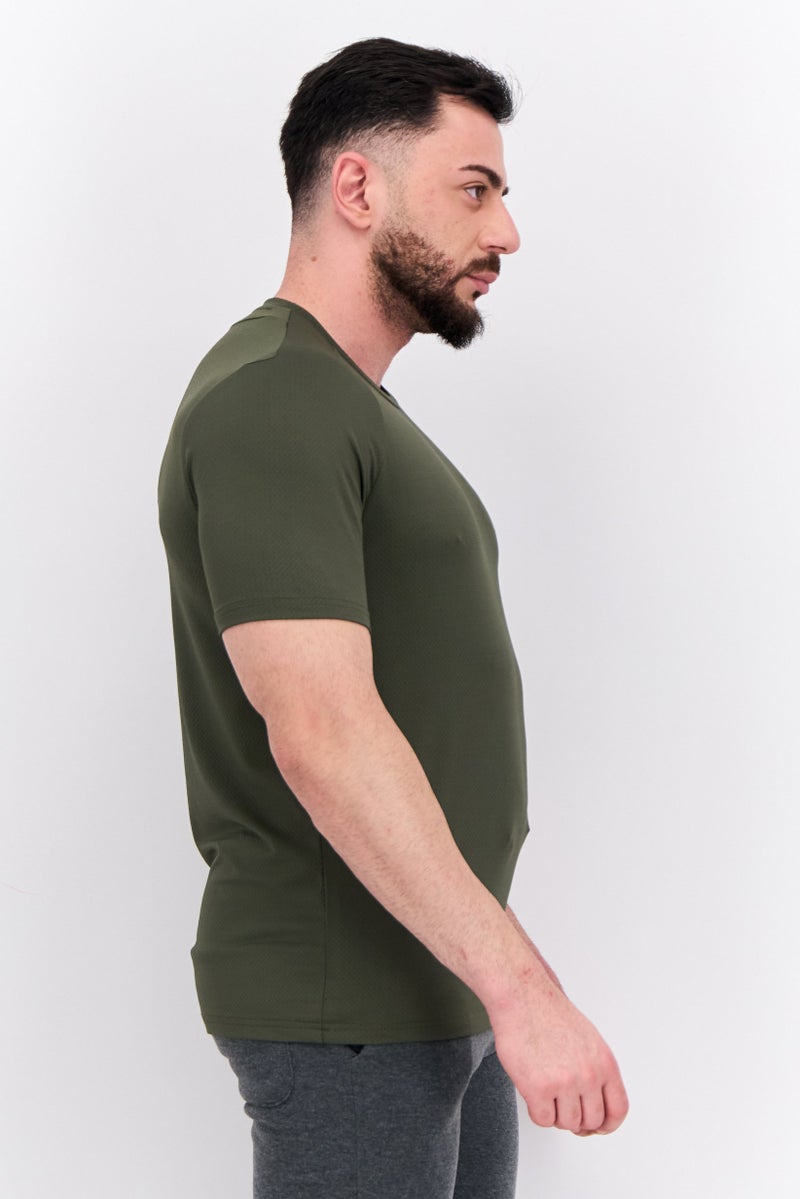 MOTION Men Sportswear Fit Short Sleeve Training T-Shirt, Olive - Image 2