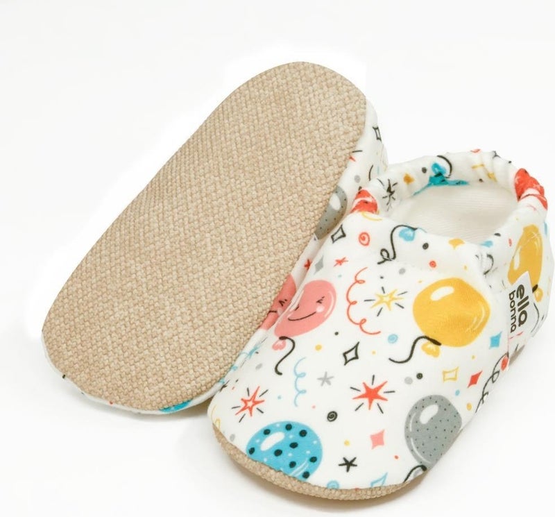 Ella Bonna Patterned Baby Booties, Non-Slip Sole, Home Nursery Shoes Slippers, Balloons  - Image 3
