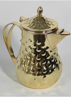 HTH Classic Arabic Style Water Drop Pattern Coffee Dallah Pot Rustproof Premium Stainless Steel Teapot Mirror Finish Coffee Kettle Easy Pour Spout Tea Kettle with Hinged Lid and Ergonomic Handle Dishwasher Safe Induction Safe Teapot for Office Home 1/1.5/2 L  - Image 5