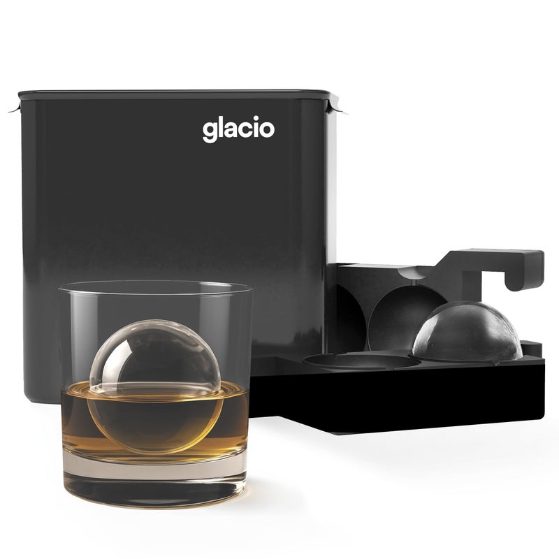 glacio Clear Ice Ball Maker  Crystal Clear 24Inch Ice Spheres  Perfect for Whiskey Enthusiasts and Cocktail Aficionados