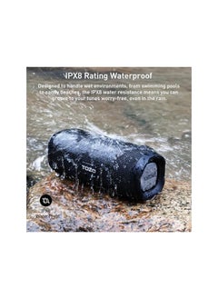 TOZO Pa2 Bluetooth Speaker With Three Eq Modes 25H Playback Supported Calls Ipx8 Waterproof Portable Wireless Speaker With Dual Dynamic Coil Drivers Stereo Sound Perfect For Home And Outdoors Black  - Image 4