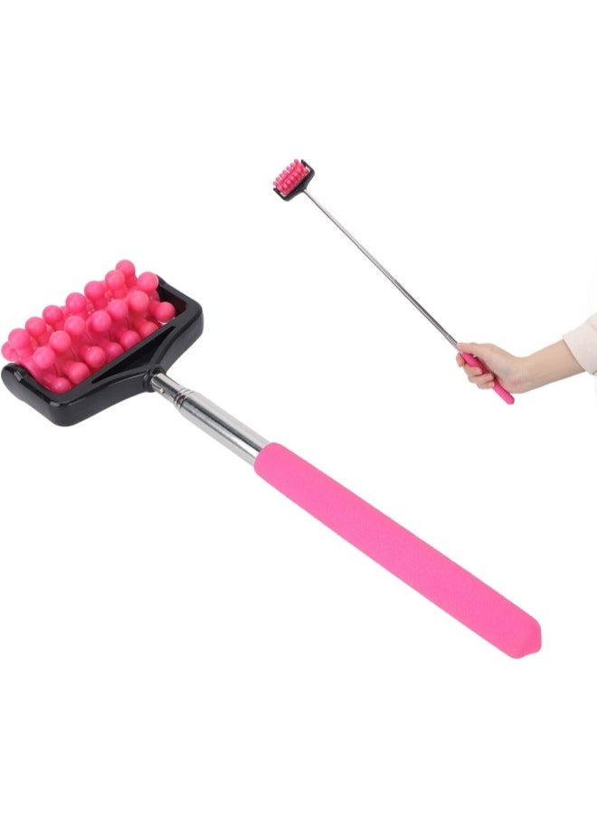 silvercnc Telescopic Back Massage Stick,Handheld Roller Massager Household Manual Massage Tool for Pain Relief Muscle Soreness(Pink)  - Image 1
