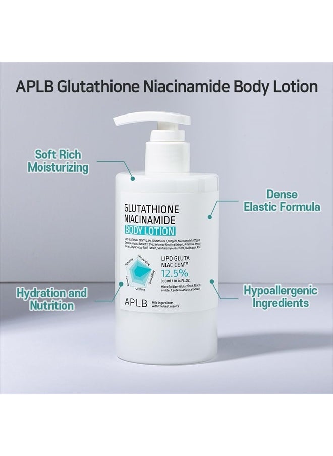 APLB - Glutathione Niacinamide Body Lotion | LIPO GLUTA NIAC CEN™ 12.5% 10.14 FL.OZ/Korean Skincare, Long lasting hydration, Revitalize for gentle and improve skin texture - Image 1