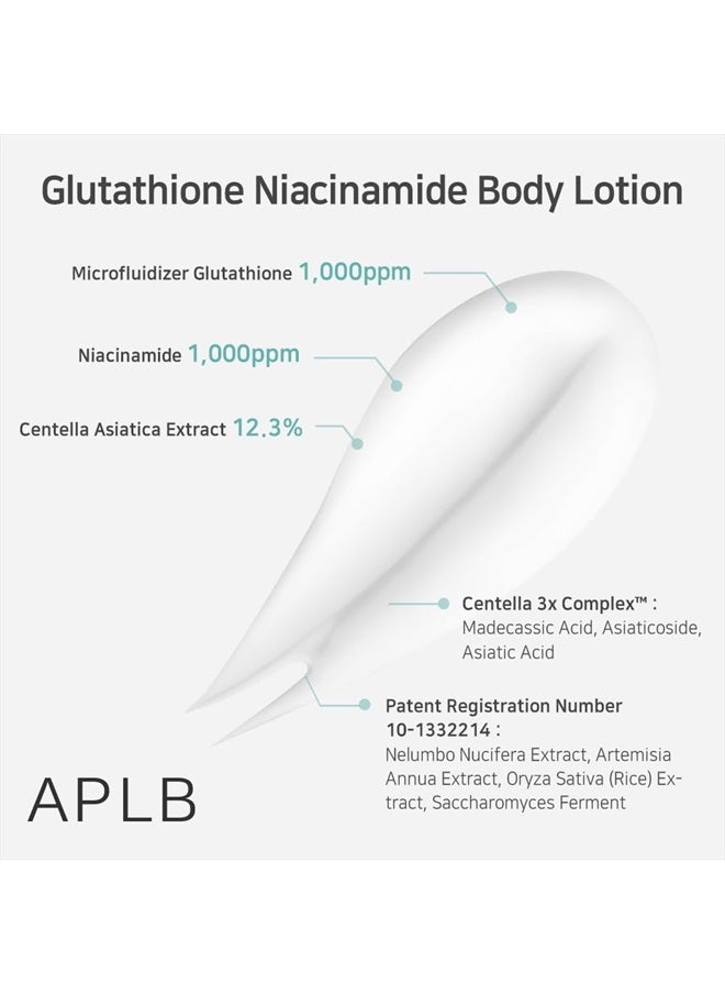 APLB - Glutathione Niacinamide Body Lotion | LIPO GLUTA NIAC CEN™ 12.5% 10.14 FL.OZ/Korean Skincare, Long lasting hydration, Revitalize for gentle and improve skin texture - Image 1