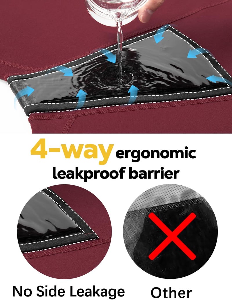 Allbase Incontinence Underwear for Women Washable Period Boxers Briefs Heavy Flow Leakproof Overnight High Absorbency Menstrual Postpartum Bladder Control Boyshorts Panties 3X-Large Pack of 2 - Image 3