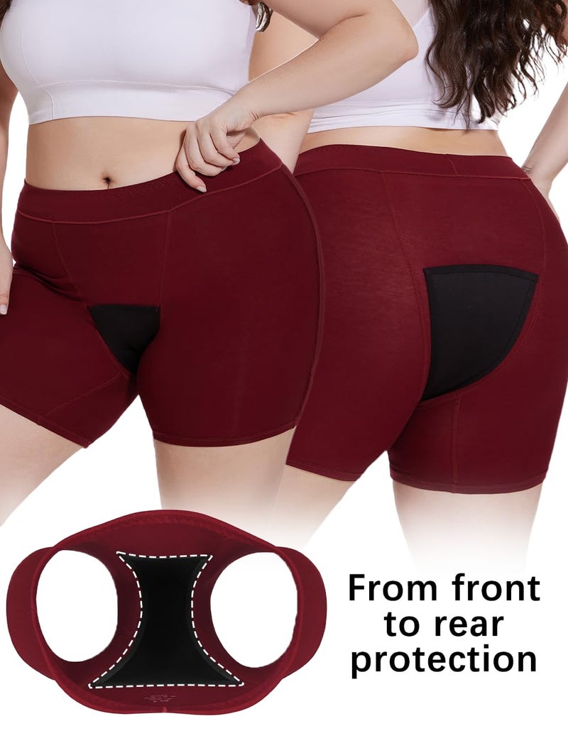 Allbase Incontinence Underwear for Women Washable Period Boxers Briefs Heavy Flow Leakproof Overnight High Absorbency Menstrual Postpartum Bladder Control Boyshorts Panties 3X-Large Pack of 2 - Image 5