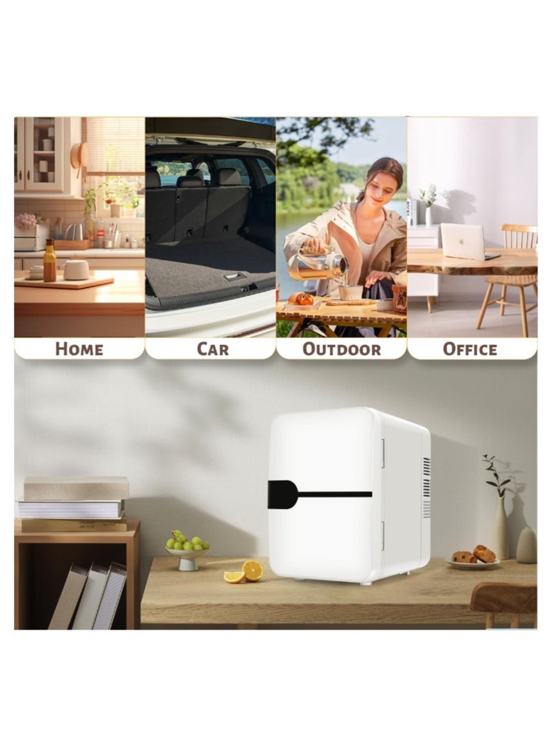 Joshberg Mini Fridge,Portable Cooler & Warmer Small Portable Refrigerator for Offcie, Car, Cosmetics, Food, AC/DC Mini Fridge Cooler 6 Can Portable Fridge, White  - Image 4