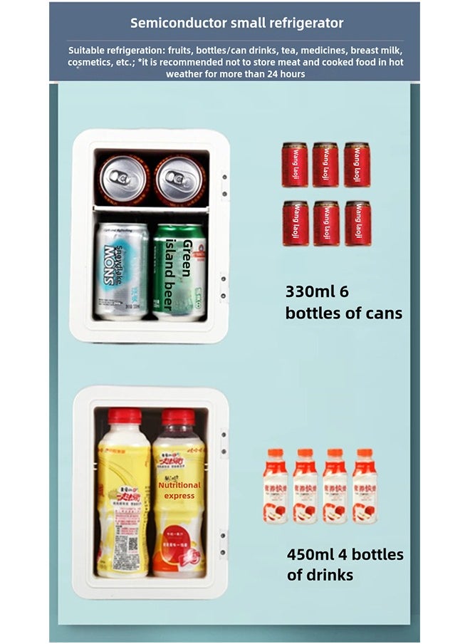 Joshberg Mini Fridge,Portable Cooler & Warmer Small Portable Refrigerator for Offcie, Car, Cosmetics, Food, AC/DC Mini Fridge Cooler 6 Can Portable Fridge, White  - Image 5