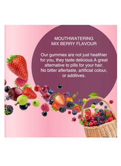 Zero Healthy Hair Gummies with Biotin   With Vitamin A C  E  Zinc  Fibre  Sesbania Grandiflora and  DHT Blocker   For Healthy and Strong Hair  60 Days Pack 100% Vegan  Hair Growth Solution  - Image 4