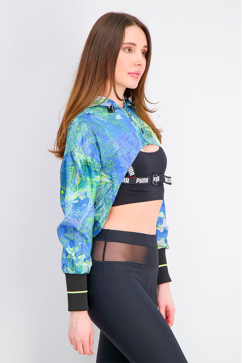 PUMA Women Central Saint Martins Cropped Jacket, Blue Combo - Image 4