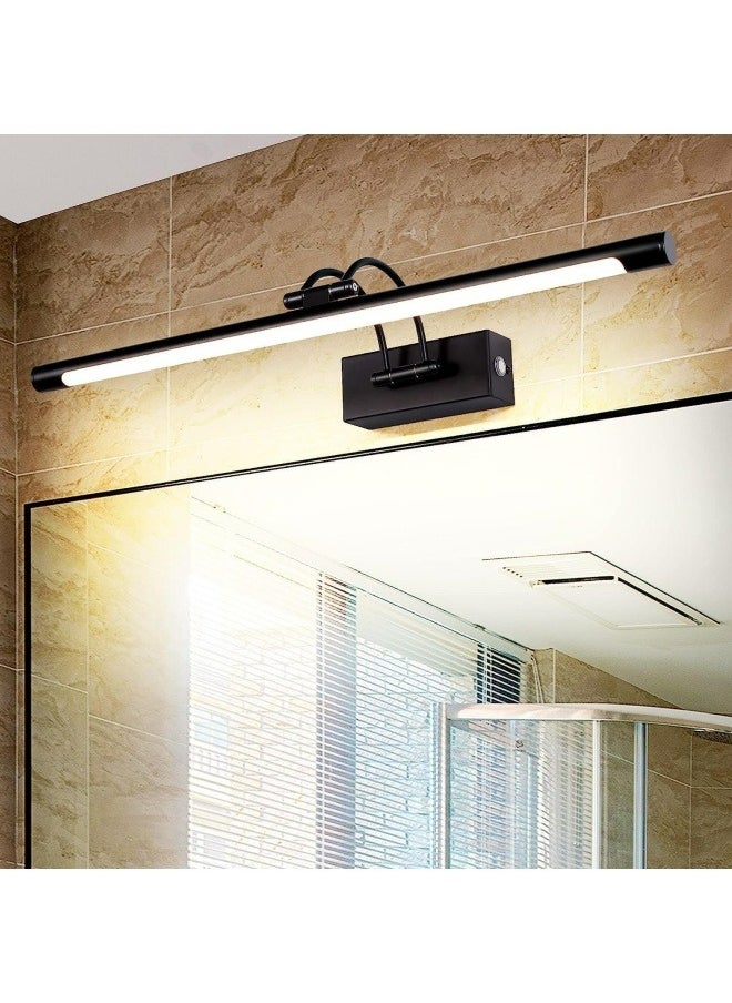 HUA QIANG WANG - Black LED Mirror Front Light Bathroom Vanity Light Fixture with Switch, 15W 60CM Cabinet Picture Wall Lights, 3-Color Indoor Lighting Wall Sconce Bedside Reading Lamp - Image 1