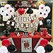 Easy Joy Magician Birthday Party Supplies Poker Themed Las Vegas Casino Themed Latex Balloons Paper Honeycomb Pom Poms Magic Show Photo Booth Props Decoration Easy Joy - Image 4