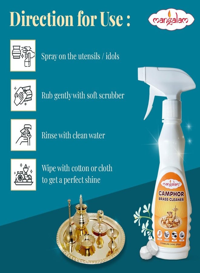 MANGALAM Camphor Brass Cleaner Sprinkling Shine Spray For Copper | Aluminium | Iron | Silver - 250ml - Image 2