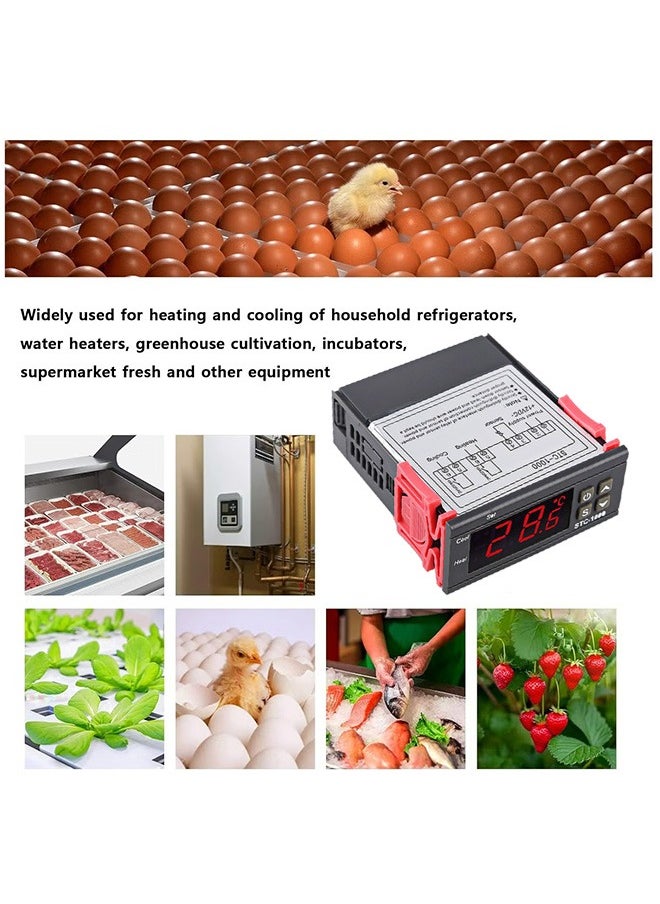GMORO - Digital Temperature Controller STC-1000 Intelligent Temperature Regulator AC 110~220V Refrigerator Thermostat Support Heating/Cooling/Temperature Correction/Delayed Start/High or Low Temperature Alarm - Image 1