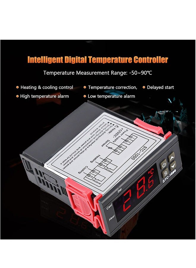 GMORO - Digital Temperature Controller STC-1000 Intelligent Temperature Regulator AC 110~220V Refrigerator Thermostat Support Heating/Cooling/Temperature Correction/Delayed Start/High or Low Temperature Alarm - Image 1