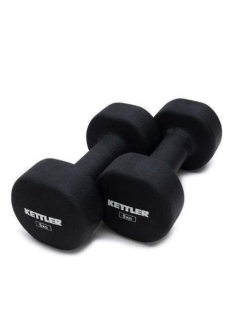 Neoprene Dumbbells of 10Kg (22LB) Includes 2 Dumbbells of 5Kg (11LB) | Material : Iron with Neoprene Coat | Exercise and Fitness Weights at Home/Gym | Unisex
