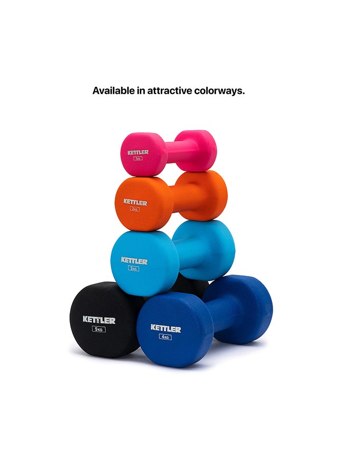 KETTLER - Neoprene Dumbbells of 10Kg (22LB) Includes 2 Dumbbells of 5Kg (11LB) | Material : Iron with Neoprene Coat | Exercise and Fitness Weights at Home/Gym | Unisex - Image 1