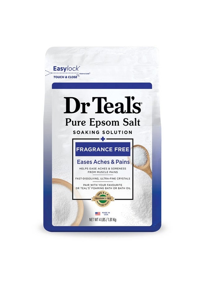 Dr Teal's - Pure Epsom Salt Soak Fragrance Free 4 Lbs (Packaging May Vary) - Image 1
