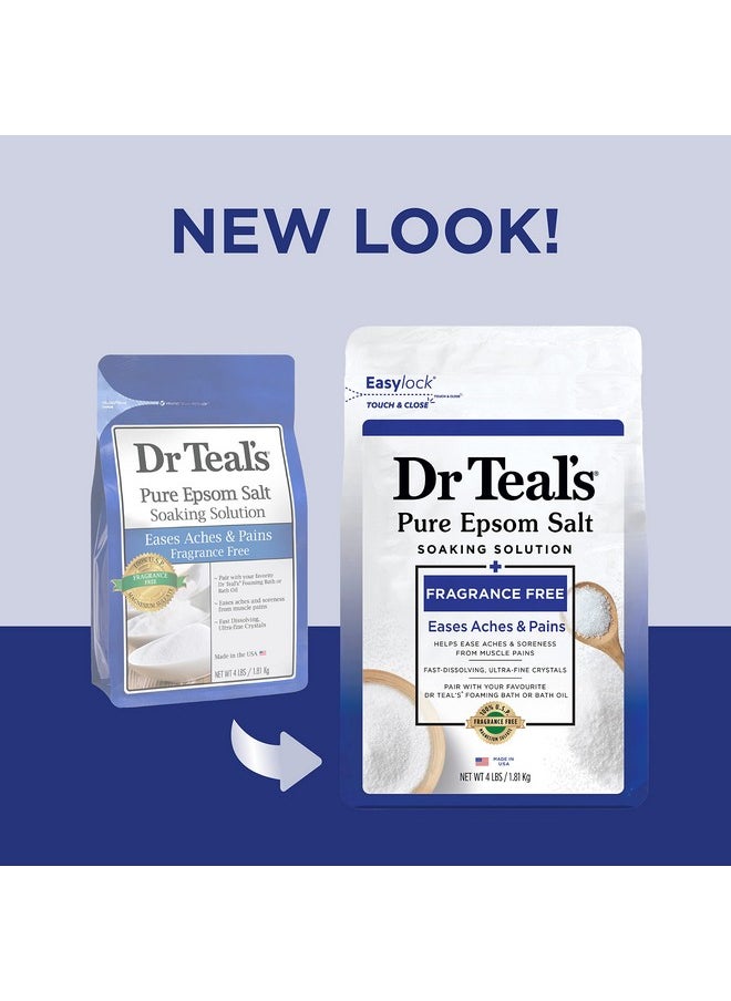 Dr Teal's - Pure Epsom Salt Soak Fragrance Free 4 Lbs (Packaging May Vary) - Image 1