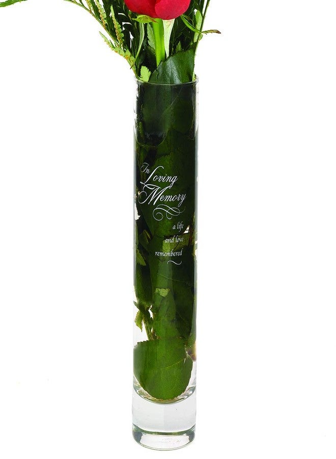 Hortense B. Hewitt in Loving Memory Glass Bud Vase - A Life and Love Remembered, 7.5" x 1" - Image 1
