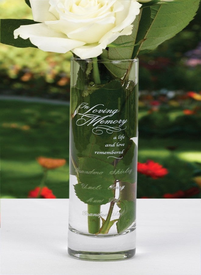 Hortense B. Hewitt in Loving Memory Glass Bud Vase - A Life and Love Remembered, 7.5" x 1" - Image 3