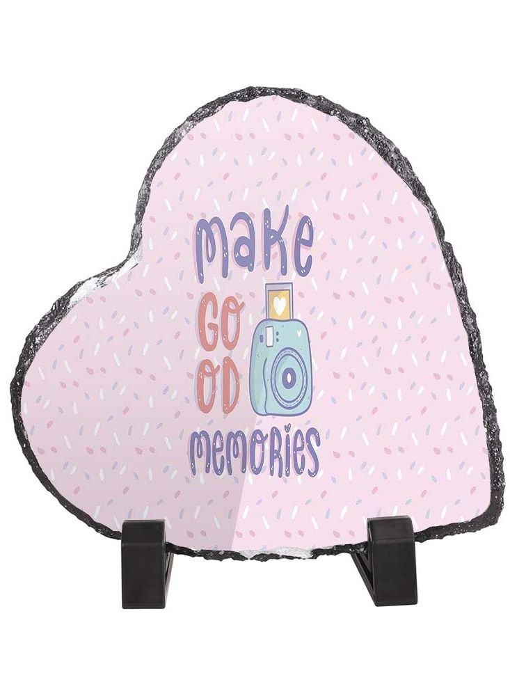 Service Zone Protective Printed White Heart Shape Marble Photo Frame for Table Top Make Go Od Memories 