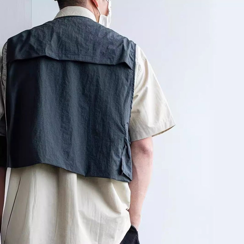 Workwear Vest Japanese Vintage Short Vest - Image 5