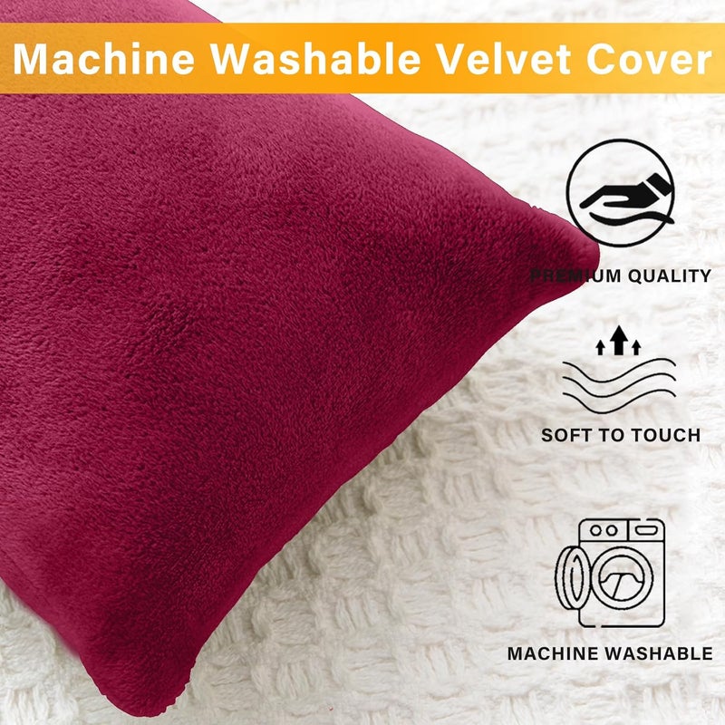 1 MIDDLE ONE 2 Pack Small Pillow, Memory Foam Mini Pillow 11 X 7 Inches for Travel, Sleeping, Nap and Neck, Knee, Lumbar Support, Tiny Cushion for Pet, Dogs (Burgundy) - Image 4