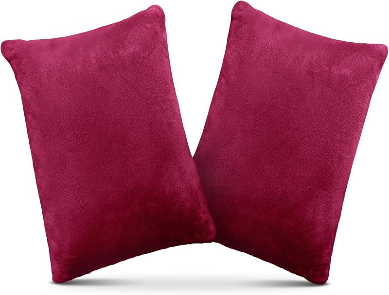 1 MIDDLE ONE 2 Pack Small Pillow, Memory Foam Mini Pillow 11 X 7 Inches for Travel, Sleeping, Nap and Neck, Knee, Lumbar Support, Tiny Cushion for Pet, Dogs (Burgundy) - Image 1