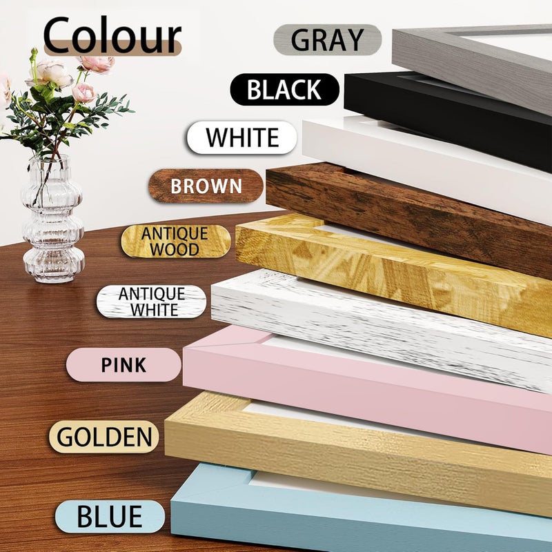 Picrit 5x7 إطار الصورة مجموعة من 12 عرض 4x6 مع حصيرة أو 5x7 دون إطارات صور حصيرة لتركيب الجدار أو الجدول أعلى عرض وردي - Image 5