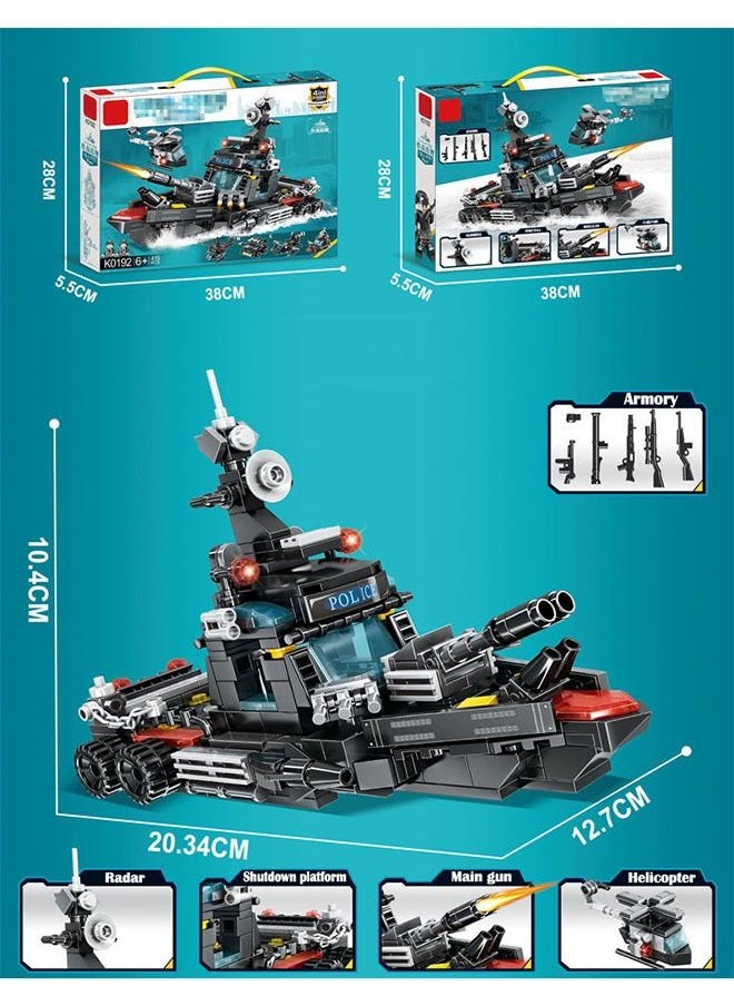 ZCM-HAPPY - 4 in 1 Destroyer Block Set Puzzle Building Toy 415PCS - Image 1