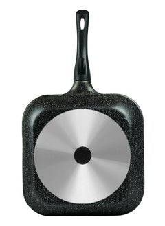 SONEX Sonex  Diecast Marble Coated Grill Pan 28 cm– Non-Stick, Raised Ridges, Cool-Touch Soft Handle, PFOA-Free, Dishwasher Safe, Easy Clean, Premium Korean Technology for Healthy Grilling, Black  - Image 3