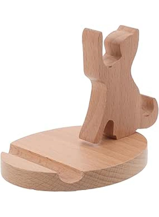 Wooden Cat Phone Stand Cute Cartoon Desktop Tablet Holder Non Slip Home Office Use - Image 1