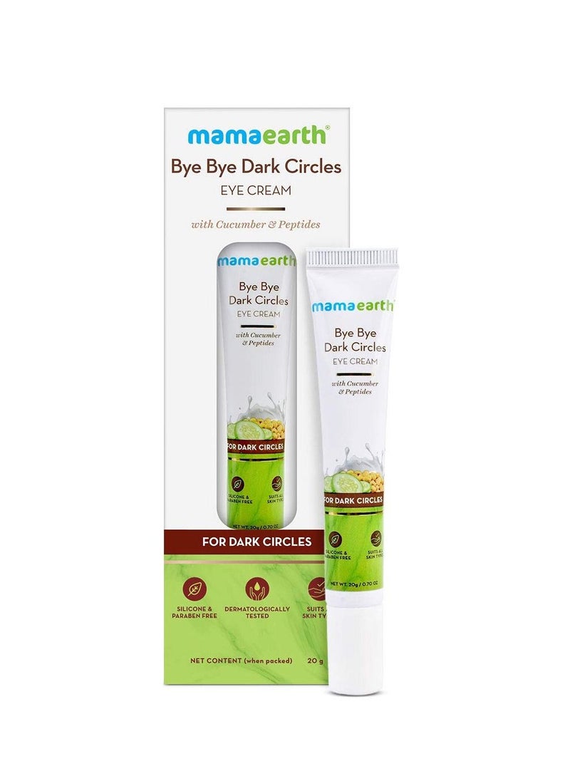 Mamaearth - Bye Bye Dark Circles Under Eye Cream For Dark Circles with Cucumber And Peptides 20ml - Image 1