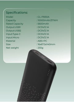 Rome 10000mAh Dual USB-A Power Bank / Type-C & Micro Input / Long Life Battery / Charging Protection / ABS+PC Material - Black - pzsku/Z60F1D6A62679348C864CZ/45/_/1730964285/3dc5d486-64f8-421e-b1e2-52fd96d99203