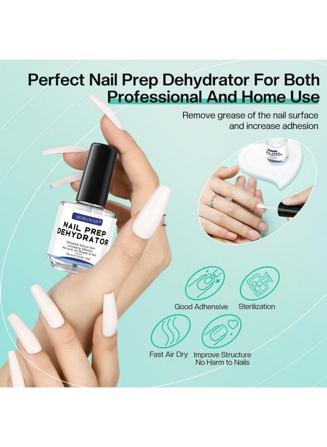 Morovan Acid Free Professional Nail Dehydrator Prep for UV Gel Polish Acrylic Nails Fast Dry Natural Nail Primer Base Varnish Manicure Bonder 0.5 oz - Image 3