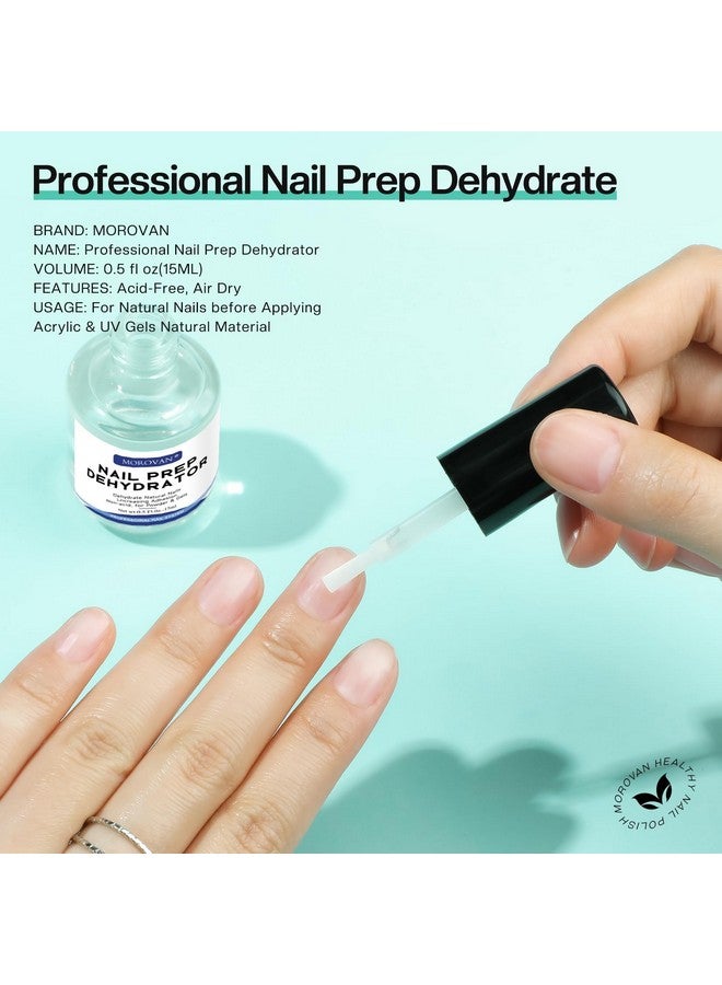 Morovan Acid Free Professional Nail Dehydrator Prep for UV Gel Polish Acrylic Nails Fast Dry Natural Nail Primer Base Varnish Manicure Bonder 0.5 oz - Image 5