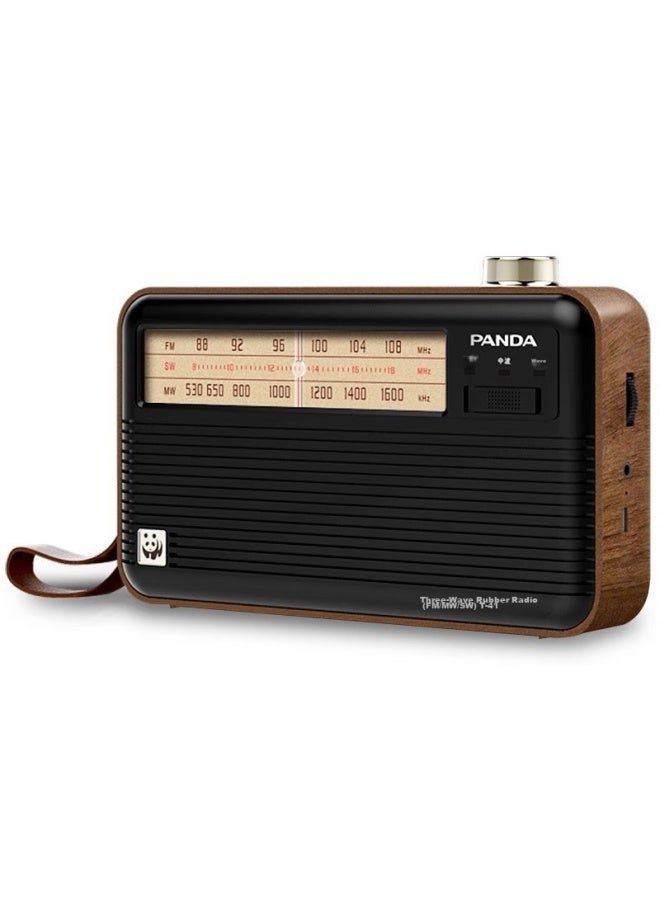 Panda T-41 Retro All-band Radio With Lithium Battery, Three-band Large Speaker, Wood Grain, For Elderly, Semiconductor - Image 4