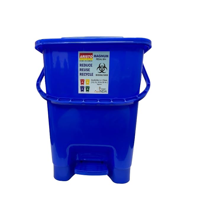 ARISTO Plastic Pedal Dustbin With Handle 15 ltr (ASSORTED MIX) - Image 2