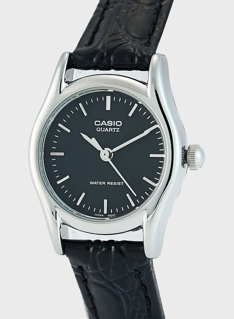 Casio Quartz Watch, Analog Display and Leather Strap LTP-1094E-1A - Image 2