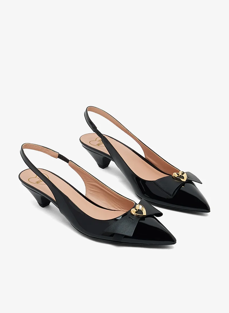 Love Moschino Pointed Toe Ankle Strap High Heel Pumps