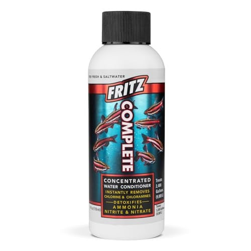 Fritz Aquatics Fritz Complete – Concentrated Water Conditioner/Tap Water Dechlorinator, Instantly Detoxifies Chlorine, Chloramines, Heavy Metals, Ammonia, Nitrite/Nitrates, for Fresh and Saltwater (4 oz) - Image 1