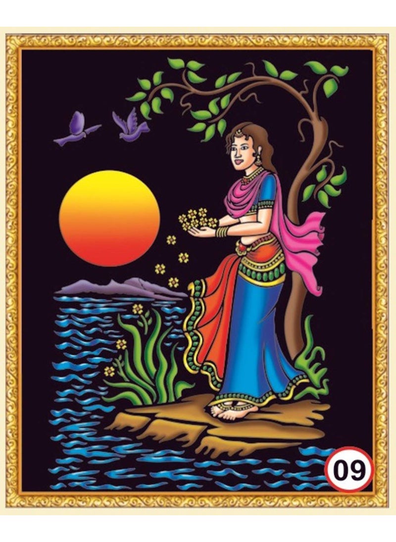 Rainbow Rainbow DIY - Emboss Painting Kit, Praying Lady, Medium(13x19 inch), Model No. 09  - Image 1
