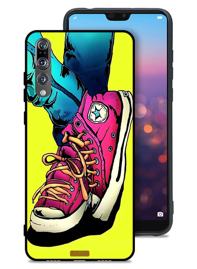 Tolwak Huawei P20 Pro Protective Case Cover Canva Shoes Art - Image 1