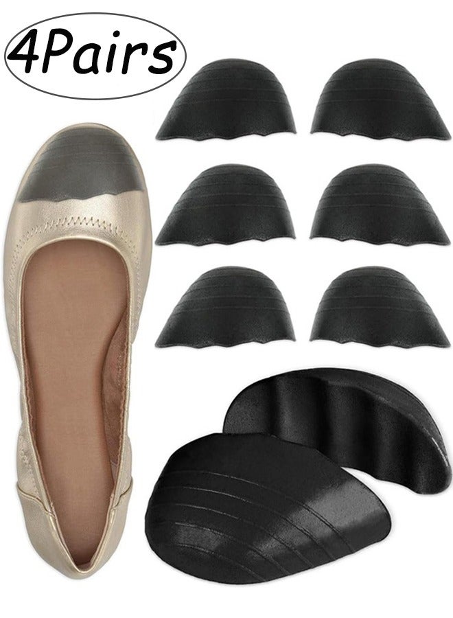 4 Pairs Shoe Filler Inserts Toe Cushion Insert Memory Foam Shoe Size Reducer High Heels Dress Shoes Casual Flats Adjusts Shoe Size  Prevents Slippage Relieves Pressure Reduces Fatigue Fits Multiple Shoe Types, Ideal for Daily Wear Work Formal Events - Image 1