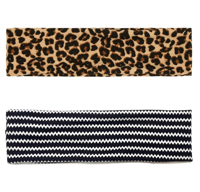 TERSE Cheetah Headbands for Women Short Hair Non Slip Elastic Sweat Hairbands Leopard Print Soft Fabric Hair Bands - Image 2