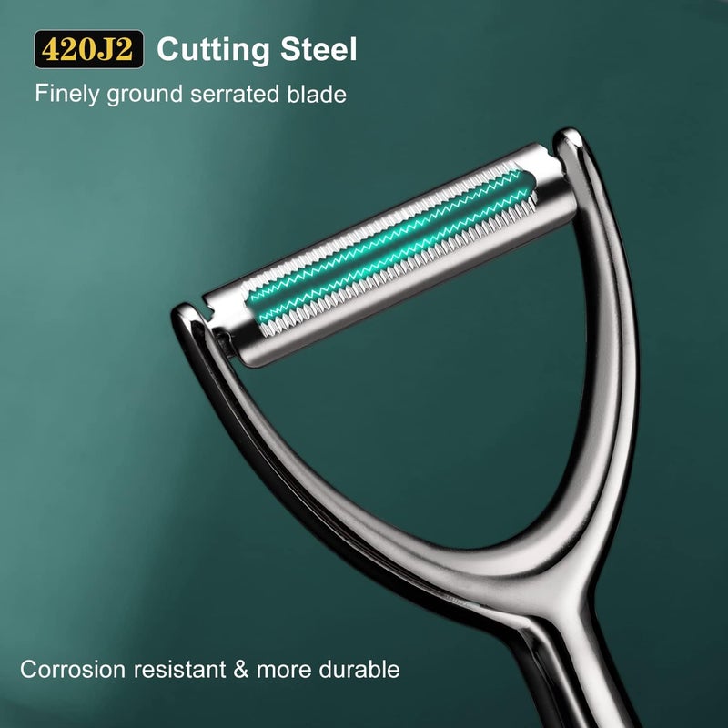 SUCCFLY Vegetable Peeler Stainless Steel, Premium Potato Peelers for Kitchen, Veggie Fruit Peeler, Apple Carrot Cucumber Peeler，Ultra Sharp Rotary Blade, Heavy Duty Ergonomic Handle (5-year warranty） - Image 3