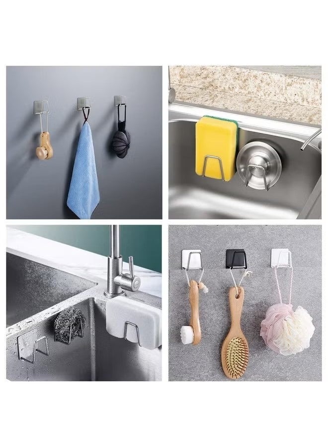 8 Pack Sink Sponge Holder for Kitchen Sink Premium SUS304 Stainless Steel Rustproof Waterproof Quick Drying Small Strong Adhesive Sponge Holder ,Upgrade Style - Image 4