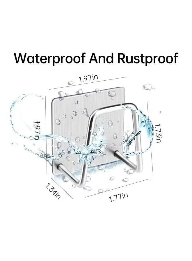 8 Pack Sink Sponge Holder for Kitchen Sink Premium SUS304 Stainless Steel Rustproof Waterproof Quick Drying Small Strong Adhesive Sponge Holder ,Upgrade Style - Image 3