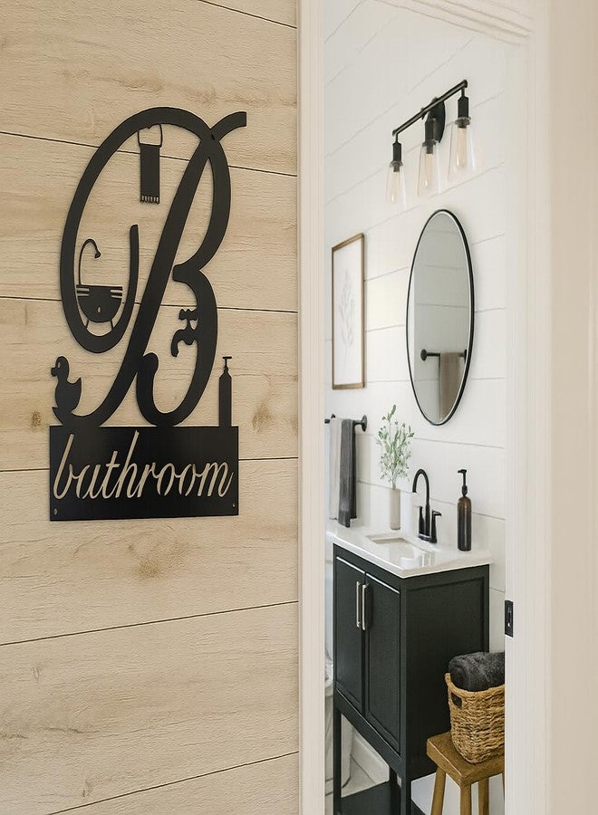 Roly Poly Bathroom Decor Metal Sign Art for Wall or Door in Guest Bath, Restroom, Powder Room, (12” X 12.5”) Farmhouse Modern, Black - Image 5